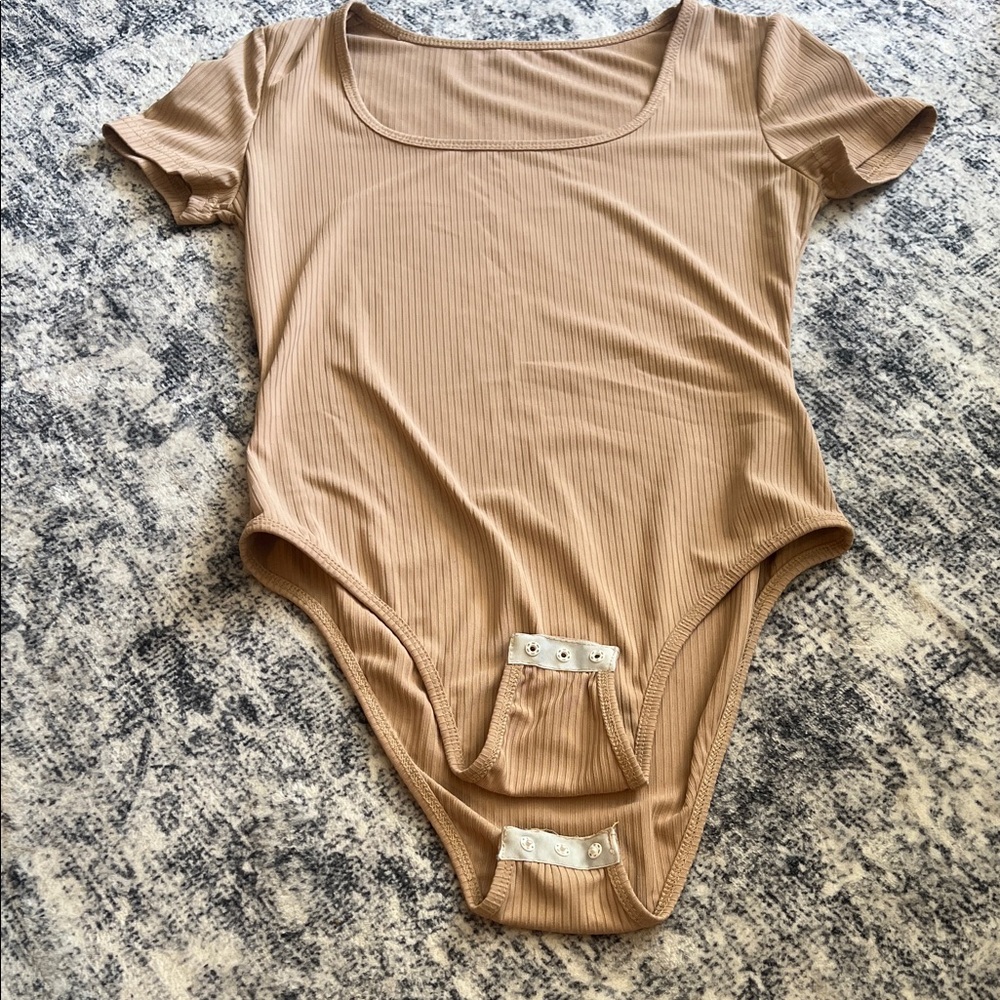 Tan Ribbed Bodysuit